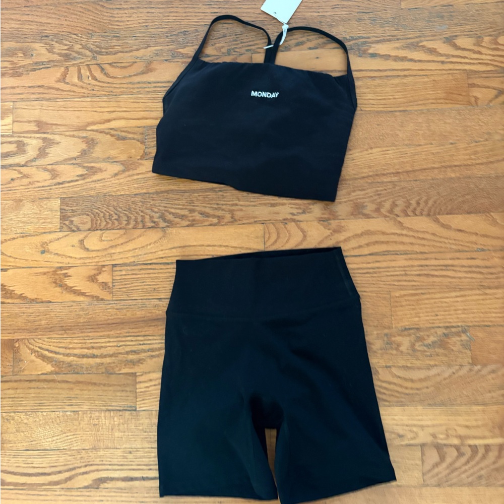 Monday Swimwear Black Two-Piece Set NWT